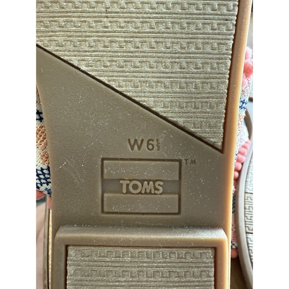 TOMS Slides Viv Geometric Flat Womens 6.5 Orange Casual Sandals 10012092T New - Picture 7 of 7